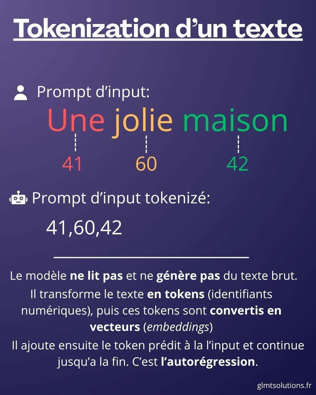 Explication du processus de tokenisation avec un exemple concret.